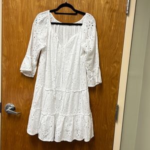 White eyelet dress